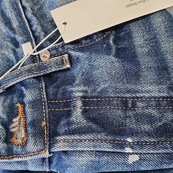 $298 EB DENIM Distressed Baggy Straight Leg Jeans - Picture 10 of 11